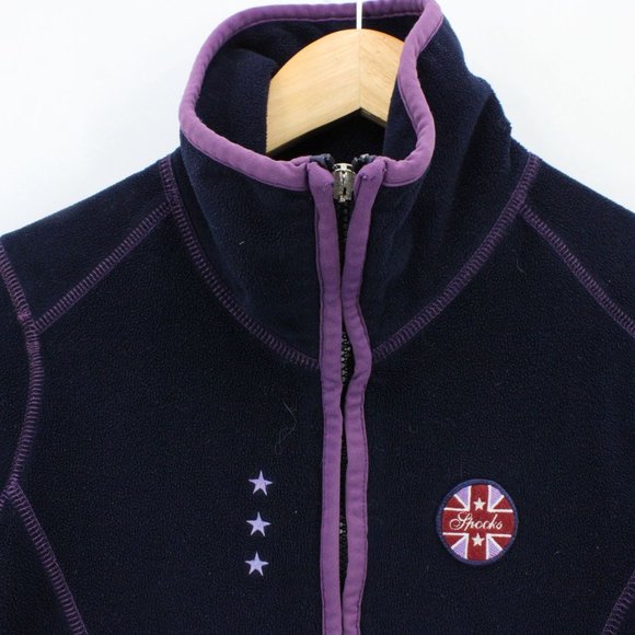 Spooks Riding Fleece Jacket Womens Navy Blue Full Zip Embroidered Size Small - Picture 5 of 11
